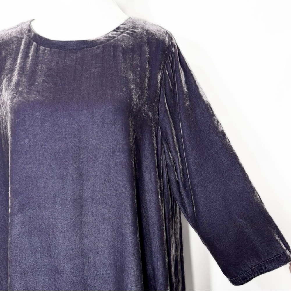 Eileen Fisher Charcoal Velvet A-Line Tunic - Picture 10 of 15